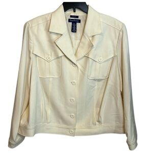 Evan-Picone Wool Blend Cream Jacket in Size‎ 22W